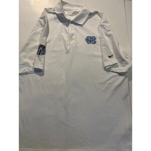 Nike Golf UNC Tar Heels Polo Shirt XL White Carolina Cup Dri-Fit
